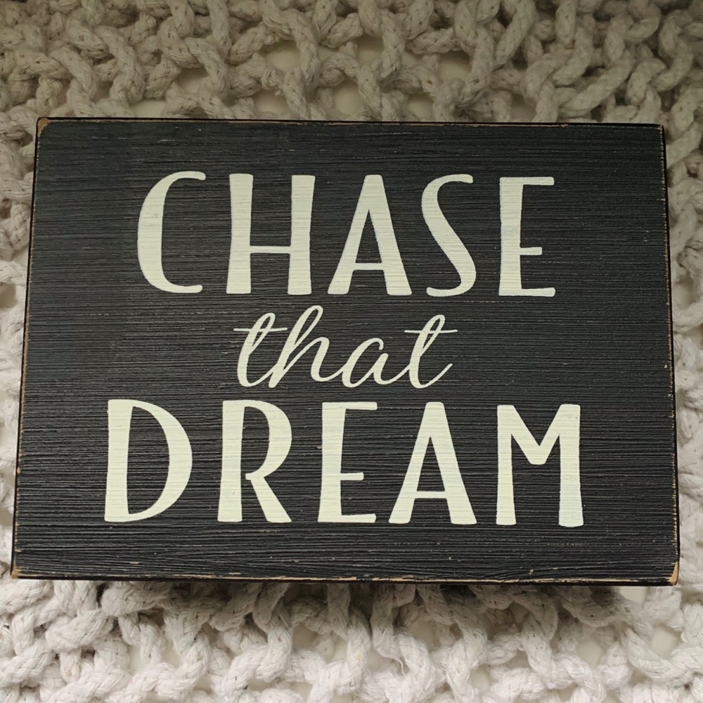 Black wooden box sign